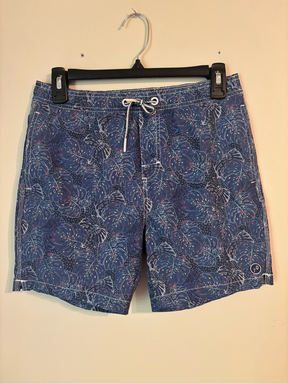 johnnie-O Boys Size 14 Swim Trunks Blue Tropical Print Board Shorts